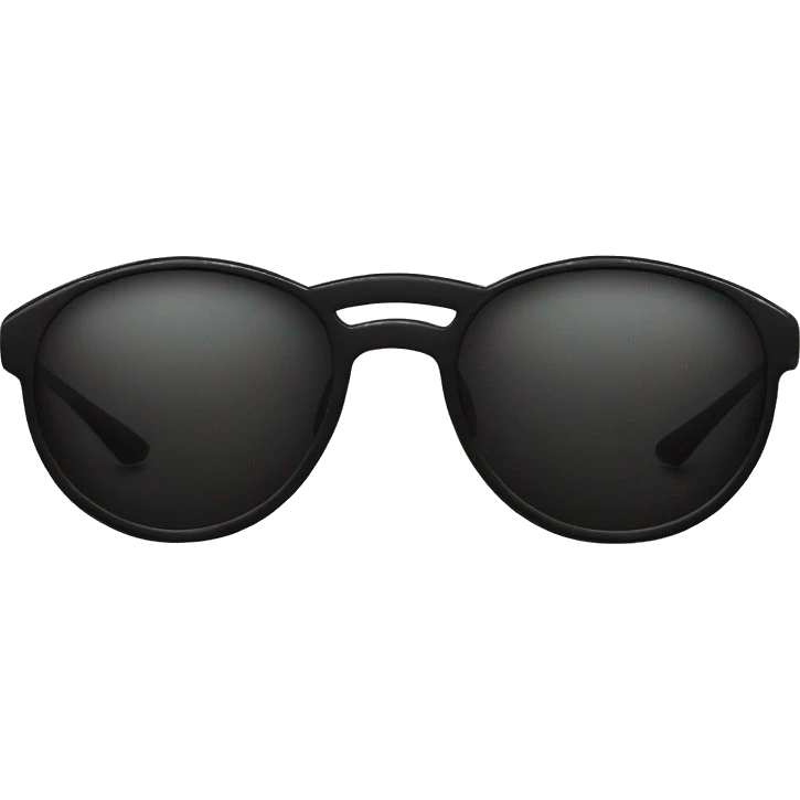 A pair of oval black sunglasses laying flat emoji
