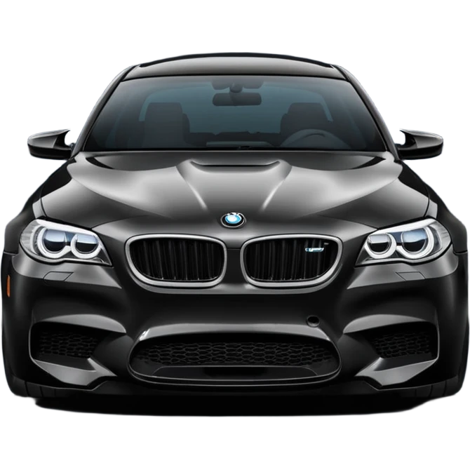 Bmw m5 black with lights on night time angry look emoji