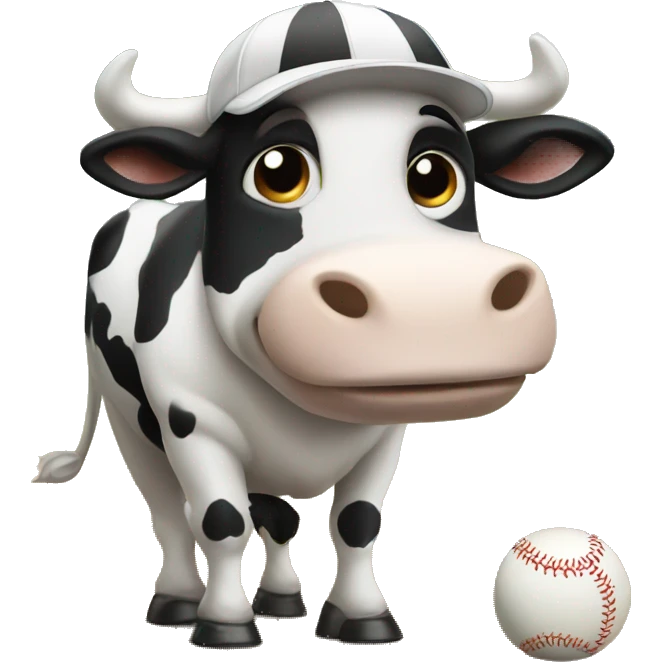 Cow playing baseball emoji