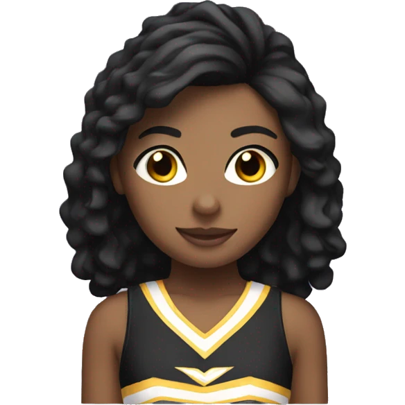 Cheerleading with dark hair emoji