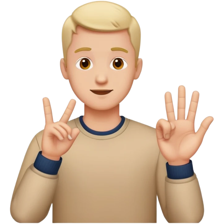 Man using sign language, deaf person emoji
