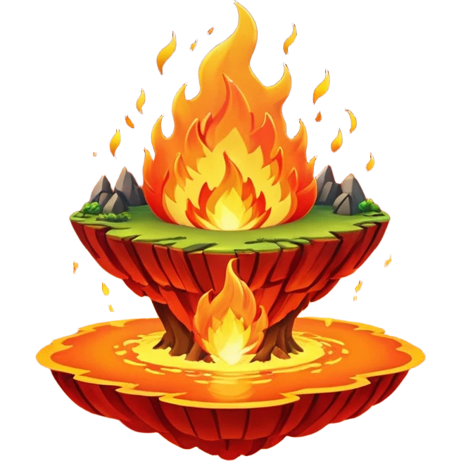 fire flying island emoji
