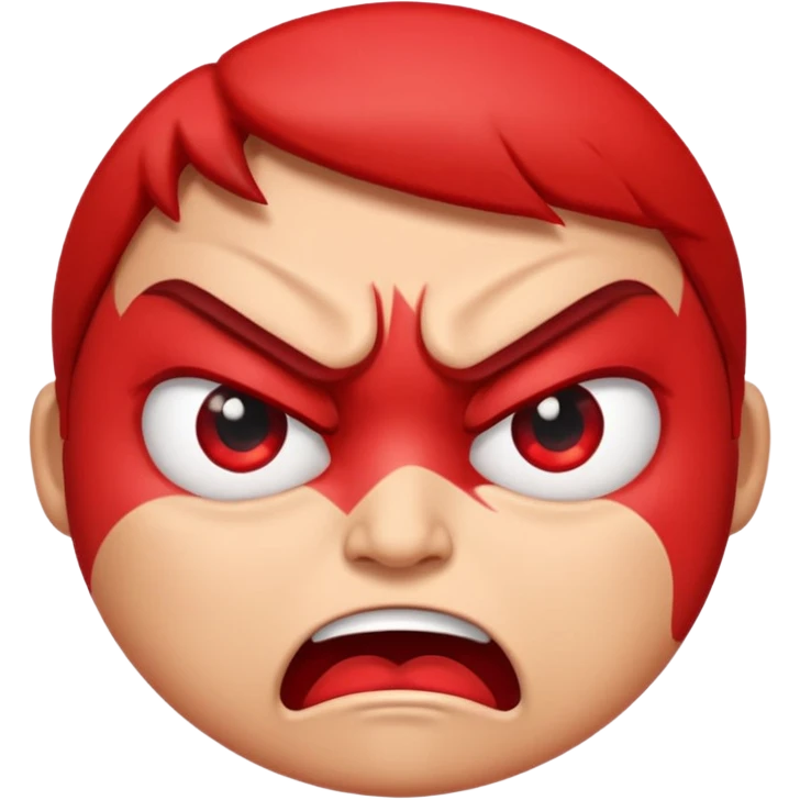angry face emoji which is also rolling it's eyes emoji