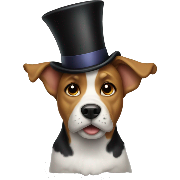dog with a top hat emoji
