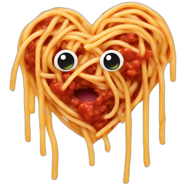 Spaghetti and sauce heart emoji