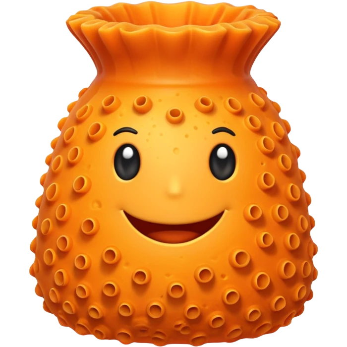 emoji of a marine vase sponge (porifera), cluster of orange tubular sponge structures with porous texture, simplified and stylized for emoji use emoji