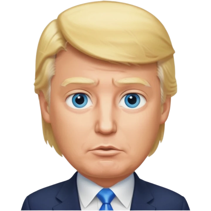 Donald Trump with blue eyes, blonde hair emoji