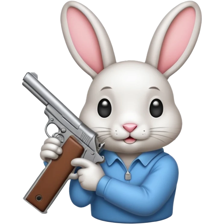 Crea un emoji de un conejo enojado con una arma emoji