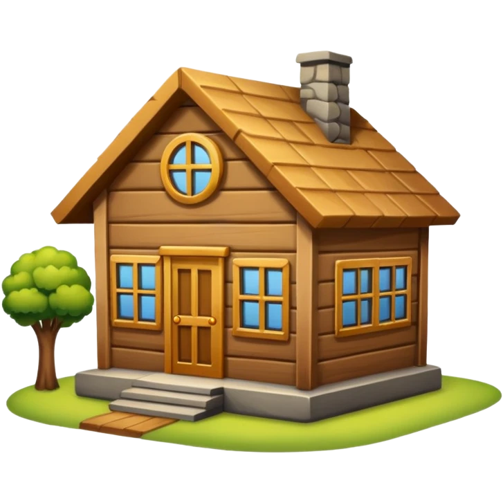 wood house emoji
