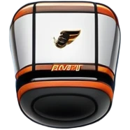 Please, make An icon featuring The background shows a packed stadium with cheering fans, bright arena lights, and an icy rink and close-up shots of key hockey equipment: a hockey stick, puck, and skates. Transparent background highlights the essentials of the game and the thrill of the sport. emoji