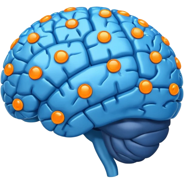 blue digital brain with little orange neurons emoji
