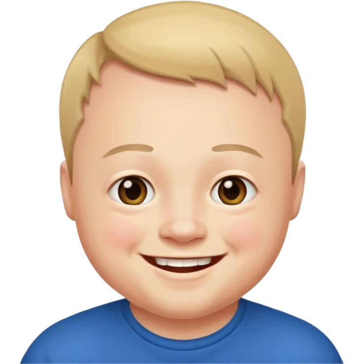 Man with down syndrome smiling emoji