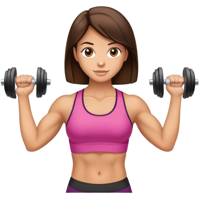 Tan Brunette lifting weights emoji