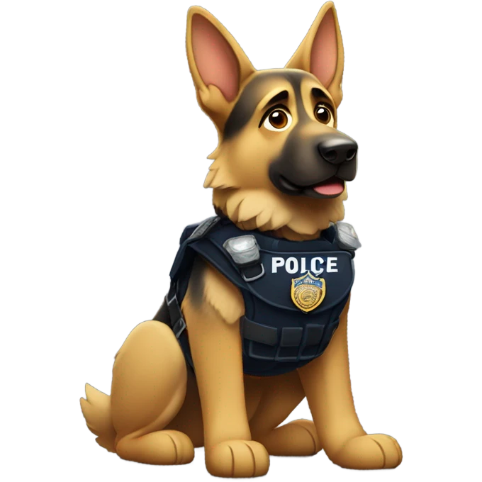 German shepherd police officer  emoji
