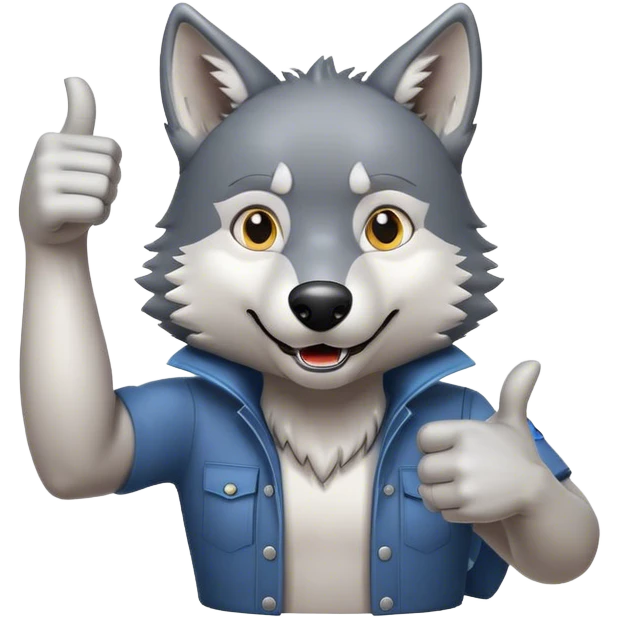 Wolf giving thumbs up with one hand  emoji
