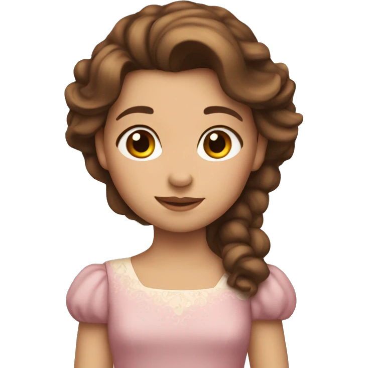 little princess with brown hair  emoji
