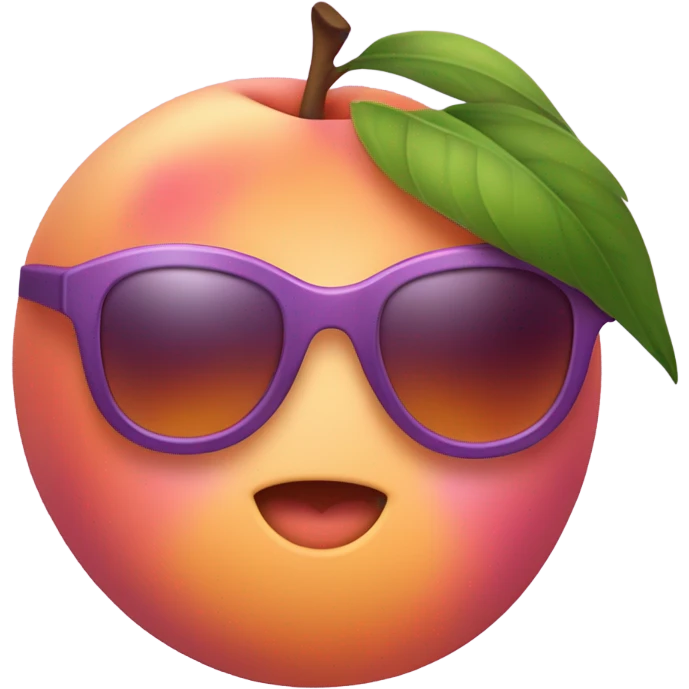 Happy peach with purple sunglasses  emoji
