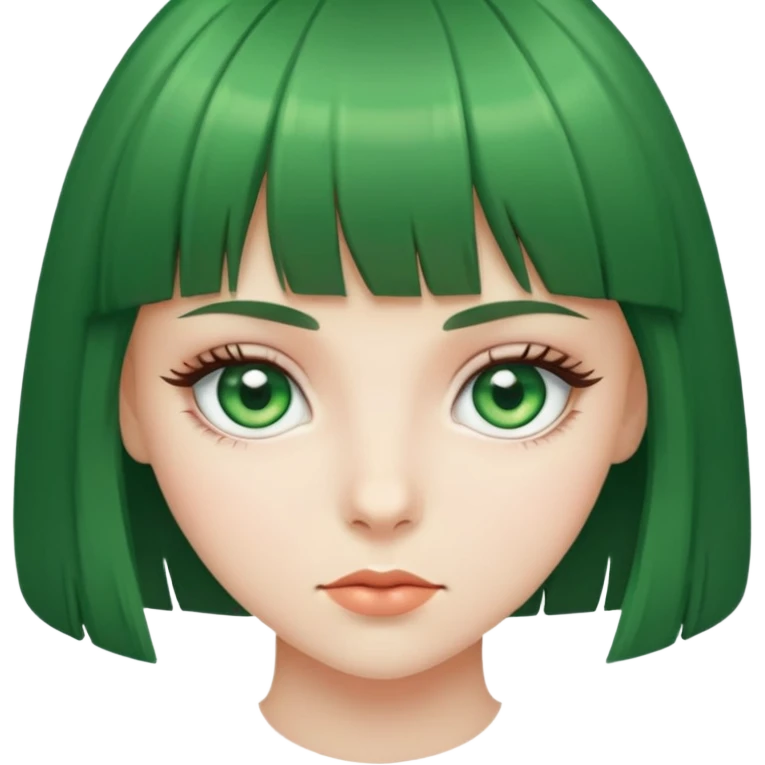 green eyed girl with bangs emoji