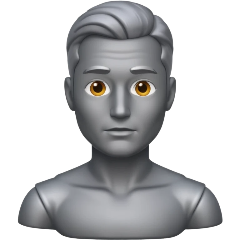 gray metal painted man bust emoji