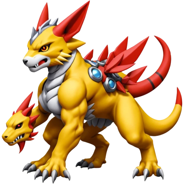 Guilmon-Renamon-Wargreymon-Weregarurumon-fusion-creature (full body emoji