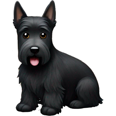 Black Scottish Terrier camping  emoji