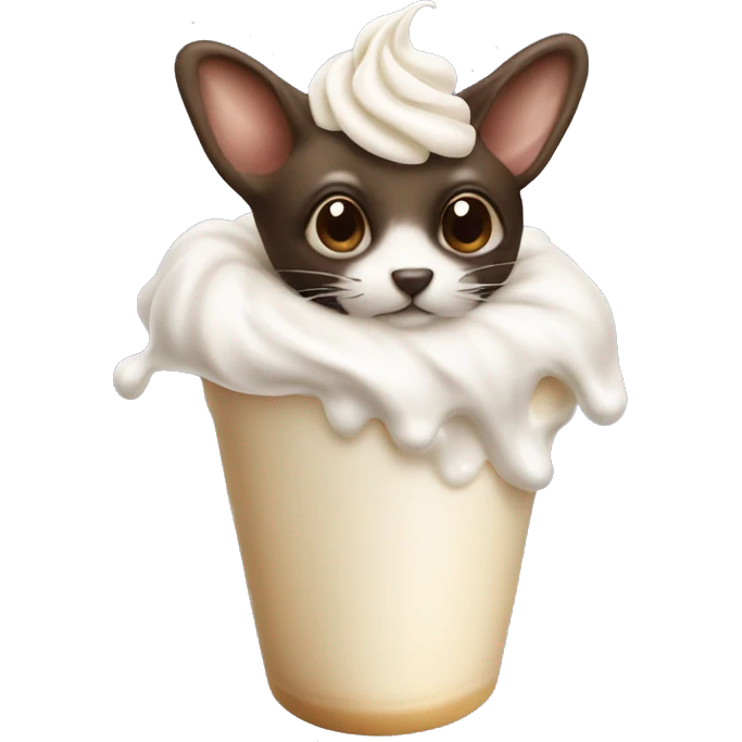 Milk Martin with whipped cream on top and a bow around the stem emoji