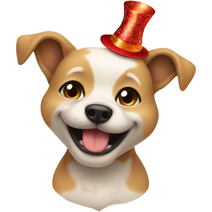 Cute dog celebrating New Year’s Eve emoji