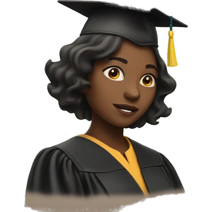 Girl with her graduation hat and cap emoji