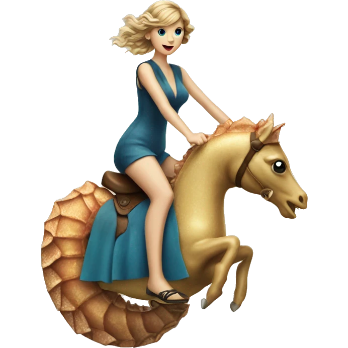 Taylor swift riding a seahorse  emoji