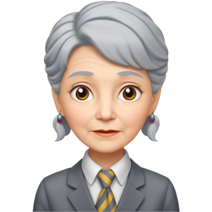 Very old women with Necktie. different hair style. emoji