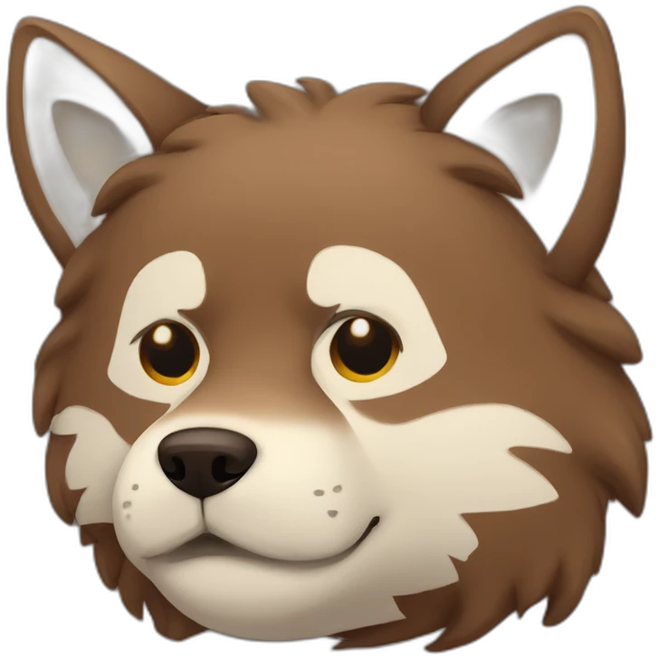 Brown cute Wolf furry sleeping emoji