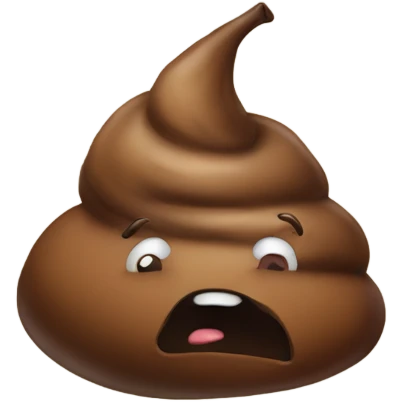 A piece of poop walking on a hike emoji