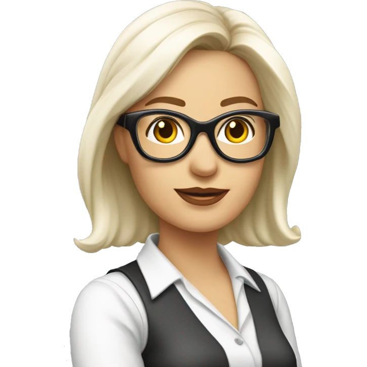 FEMME BLANCHE DIRECTRICE LUNETTES AIR STRICTE INQUIETE emoji