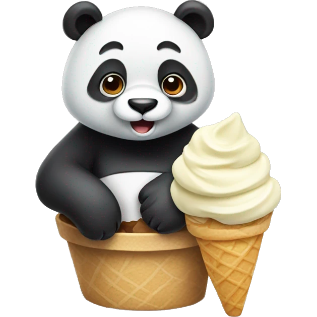 Panda eating ice cream emoji