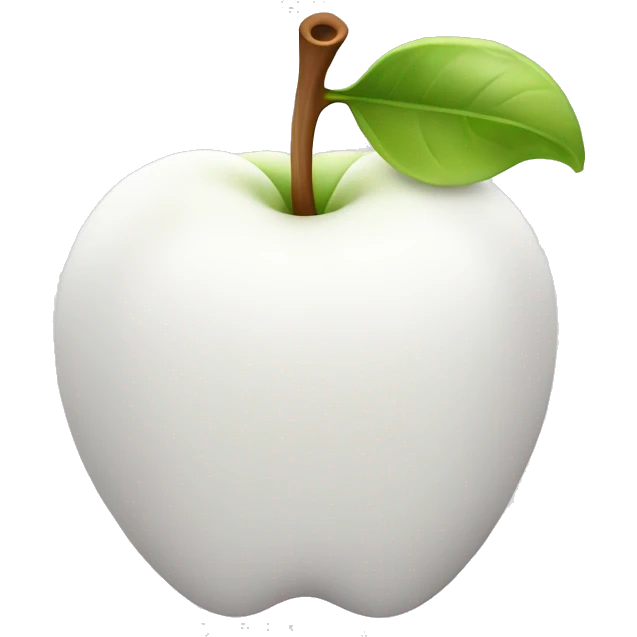 White apple emoji 🍏: classic apple shape, white color, minimal shading for 3D effect. emoji