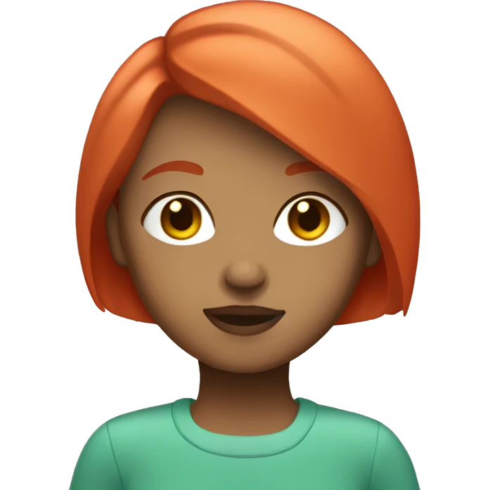 Girl with short red bob and light skin emoji