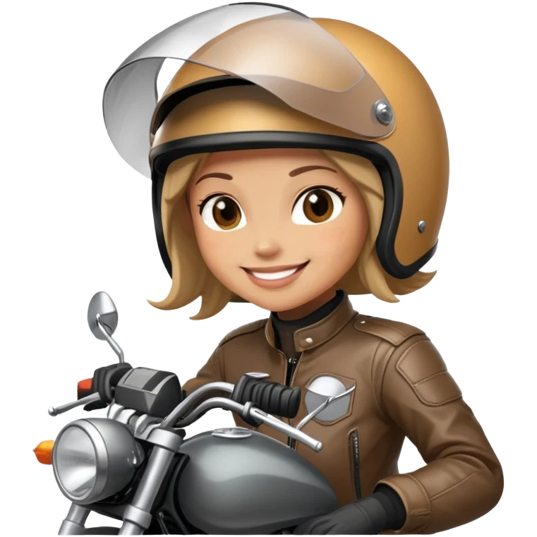 Femme en moto amoureuse  emoji