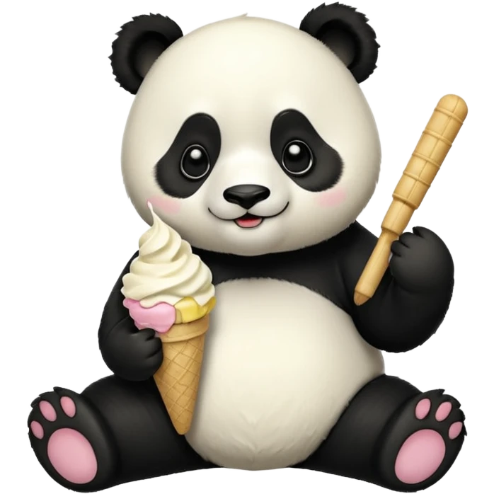 Panda eating ice cream emoji