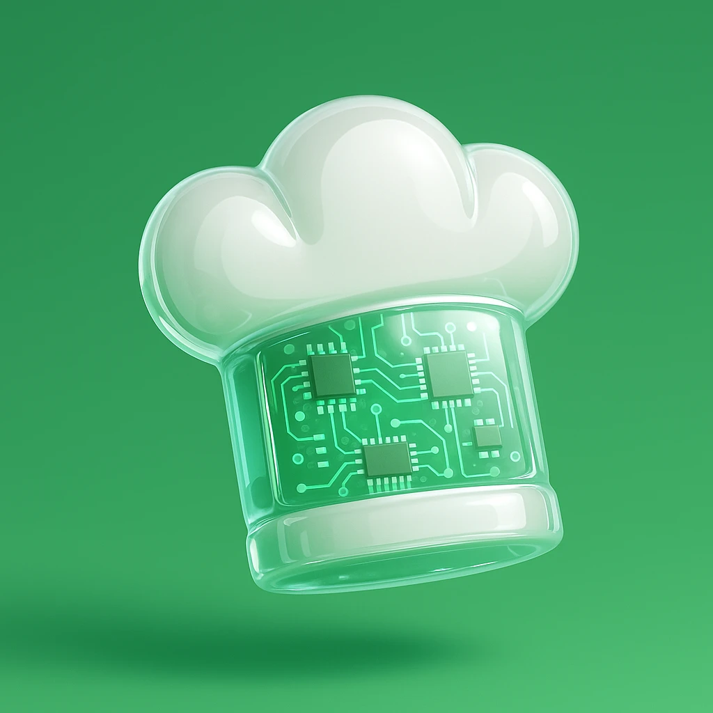 Chef hat white green background  emoji