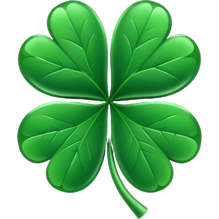 Five leaf clover black emoji