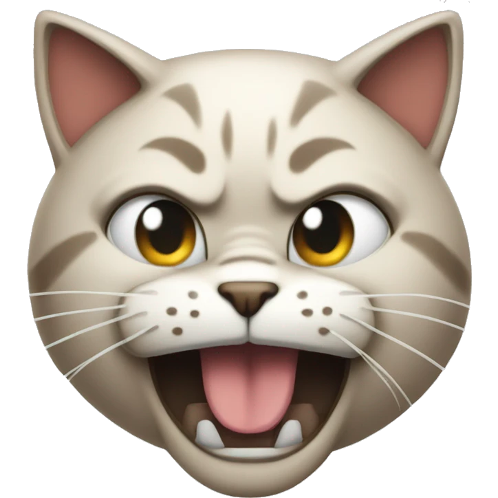 Angry cat with classes and smile emoji