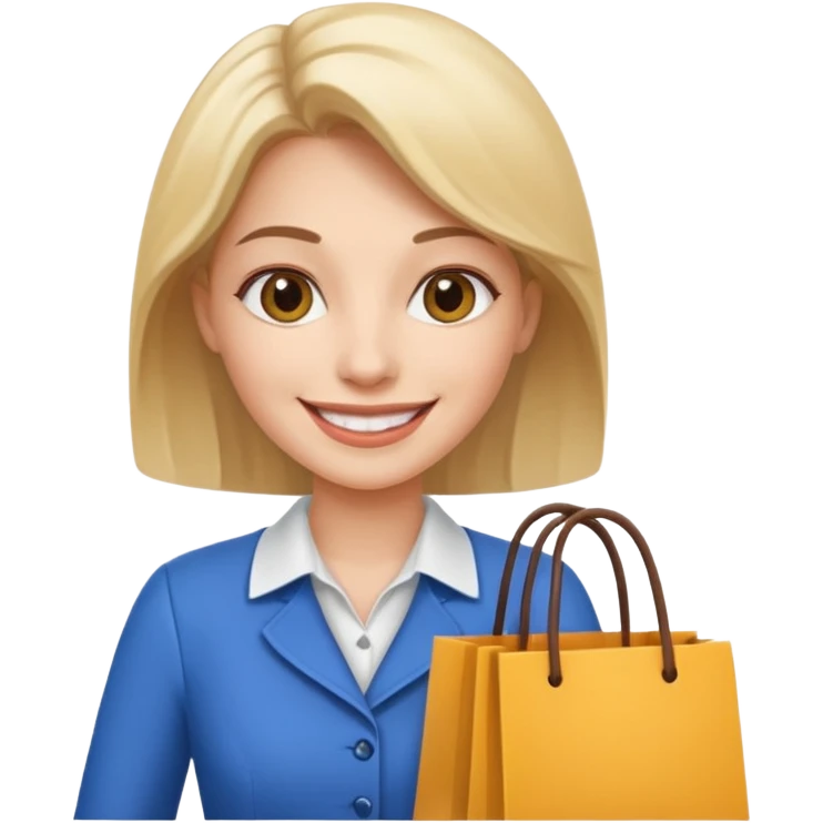 preciso de um amoji de vendedora com sacolas na mão emoji
