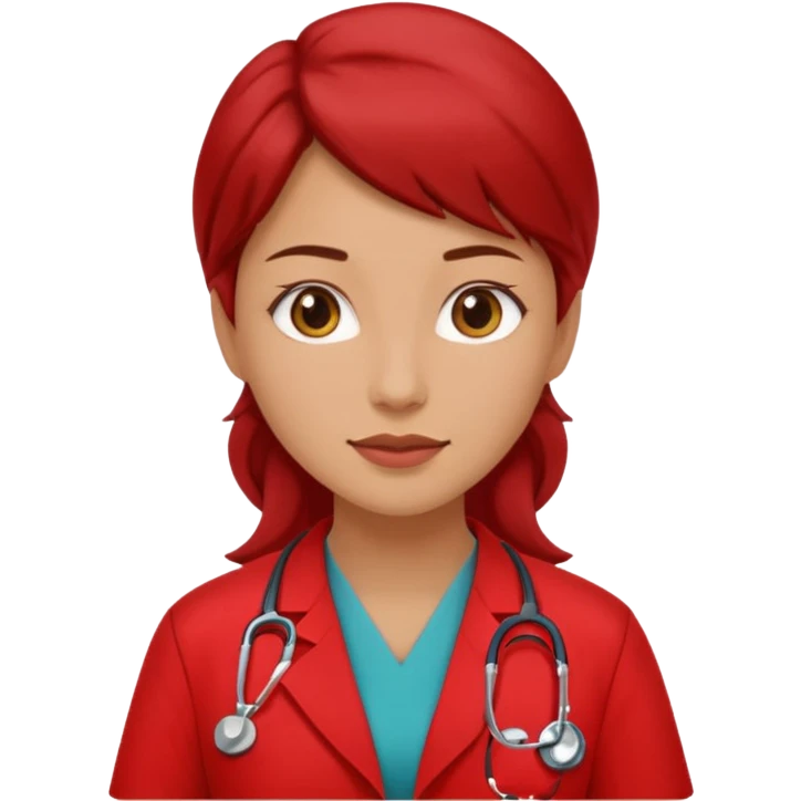woman doctor with red uniform emoji