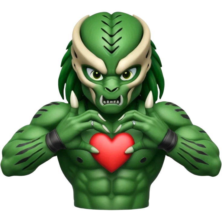 predator making heart sign with hands emoji