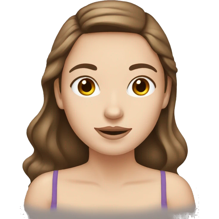 white girl applying cream on face brown hair emoji