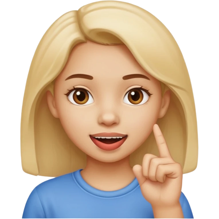 fille doigt entre les dents emoji
