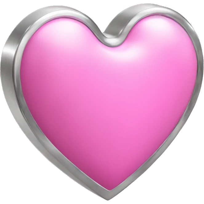 Chrome pink 3d heart emoji