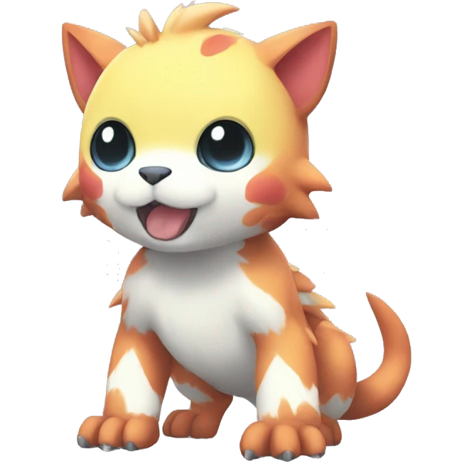 cute kawaii cool edgy Digimon-Fakemon-animal full body emoji