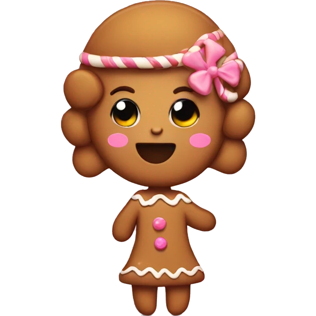 cute girly gingerbread man emoji
