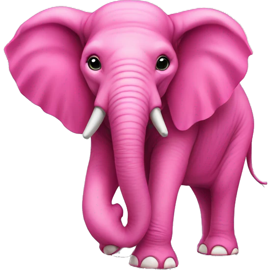 Hot-pink realistic elephant full body emoji